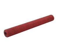 Grillage Acier avec revêtement en PVC 25x1,2 m Hexagonal Rouge