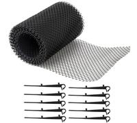 Grillage de Protection pour Chéneaux et Gouttière, 8 m x 18 cm, Filet Anti-feuilles Toiture avec 10 Clips de Fixation, Grillage Anti feuilles pour Gouttière, Protection Contre les Feuilles et Débris