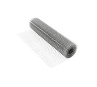 Grillage de volière 12x12mm maille 1mx25m épaisseur 0,7mm en acier galvanisé argenté clôture soudée à 4 coins carrée fil de fer robuste barrière de