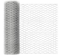 Grillage hexagonal en acier galvanisé résistant à la rouille, filet léger pour la protection des animaux, décoration de jardin, installation facile, argenté, 1 pièce (0,4 x 15 m)