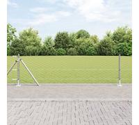Grillage hexagonal vidaXL 0,6x25 m Acier galvanisé, Poteaux de grillage vidaXL avec bases 13 pièces Ø32mm 70cm Acier galvanisé