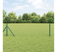 Grillage Hexagonal vidaXL Vert 0.5x10 m Acier, Poteaux de Grillage vidaXL 7 pcs Vert Ø32 mm 100 cm Acier Galvanisé