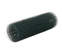 vidaXL Kippengaas 10x0,5 m staal met PVC coating groen143623 G