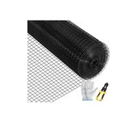 VEVOR Grillage métallique 61x1524 cm treillis en acier galvanisé enduit de vinyle calibre 16 maille avec pince coupante et paire de gants tissu pour clôtures de jardin, enclos d'animaux de compagnie