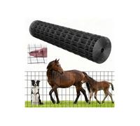 Grillage Métallique Noir Maille 5 x 10 cm Rouleau Grillage Clôture à Moutons Soudé Fil en Fer Galvanisé Revêtement Vinyle PVC 122