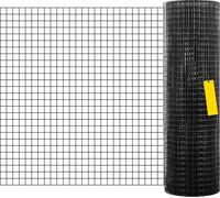Grillage métallique SucceBuy - 24 x 100 pieds, acier galvanisé, maille 1 x 1 pouce, 16 Gauge, grillage revêtu de vinyle avec pince de coupe et gants, idéal pour les clôtures de jardin
