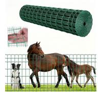 VEVOR Grillage Métallique Vert Maille 5 x 10 cm Rouleau Grillage Clôture à Mouton Soudé 1,2 x 25 m Fil en Fer Galvanisé Revêtement Vinyle PVC Diamètre Fil 2,1 mm pour Jardin Enclos Cage Animaux Ranchs