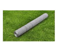 vidaXL Grillage pour volière Acier galvanisé 25 x 1 m Argenté