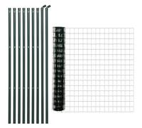 Grillage Rouleau Soudé - Maille 7,3l X 6,3l Cm - Hauteur 2 M - Longueur 10 M - Poteaux, Jambes De Force Inclus - Acier Revêtement Pvc Vert Vert