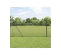 Grillage Soudé avec 13 Poteaux Gris 1.2x25 m Acier 3351847