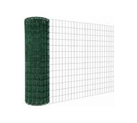 Grillage soudé plastifié pour clôture de jardin - 20 m x 1.8 m - Maille 5 x 10 cm - Diam 2.1 mm - Vert - Linxor