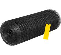 Grillage SucceBuy - 24 x 50 pieds, acier galvanisé, maille 1 x 1 pouce, calibre 16, fil de soudure revêtu de vinyle avec pince coupante et gants pour clôtures de jardin et enclos pour animaux, noir