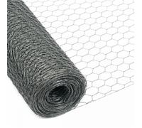 Linxor - Grillage triple torsion galvanisé pour poules ou petits animaux, clôture poulailler, jardin - 25 m x 1 m - Maille 50 mm - Diam 1 mm - Gris