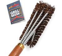 Grillaholics Pro Brosse de barbecue en poils de palmyre naturels pour nettoyer entre les grilles et assaisonner le barbecue