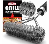 GRILLART Brosse de Barbecue sans Poils et Fil combiné - Brosse de Nettoyage sûre et Efficace pour Barbecue - Brosse de Nettoyage de Barbecue de 43,2 cm pour grilles de gaz/Porcelaine/charbroil -