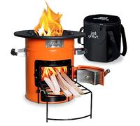 GRAFT Rocket Stove – Four à Fusée En Acier Massif 3 Mm Avec Plaque De Cuisson XXL Ø45 Cm | Brasero Puissant, Poêle à Bois, Barbecue Camping Multifonction