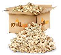 grillas Allume-feu 20 kg - 1600 pièces en en Laine écologique, imprégné de Cire | Allume Charbon | Briquet Grill | Briquet à Cire | Laine d'allumage | Auxiliaire d'allumage | Laine de Bois