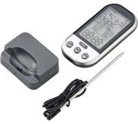 GRILLCHEF by Landmann Thermomètre sans fil | Thermomètre à barbecue | 6V | Avec écran | Alarme auto | Argent