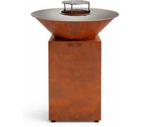 GRILL'CHIC - Pack Privilège Brasero Auvergnat Corten Normal Rond - Simple Cuve - Avec Bâche + Grille + Stop Food Inclus - À