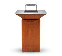 GRILL'CHIC - Pack Privilège Brasero Cévenol Corten Normal Carré - Simple Cuve - Avec Bâche + Grille + Stop Food Inclus - À Assembler - Fabriqué en France - 74 L x 74 P x 89 H cm