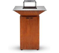 GRILL'CHIC - Pack Privilège Brasero Cévenol Corten Normal Carré - Simple Cuve - Avec Bâche + Grille + Stop Food Inclus - À Assembler