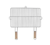 Grille 54 x 34 cm avec 2 poignées en bois acier chromé grille de barbecue Barbecue Embout de rechange rouille