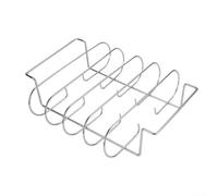 Grille à côtes de barbecue en acier inoxydable avec revêtement anti-adhésif - Support vertical pour côtes de porc, poulet et cuisses - Passe au lave-vaisselle 26 x 31,5 cm (couleur primaire)