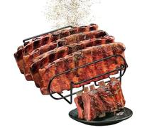Grille à côtes en acier au carbone - Passe au lave-vaisselle - Accessoire de barbecue pour rôtir au repos, préparer la pâtisserie, le camping en plein air