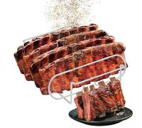 Grille à côtes en acier au carbone | Support à steak pour barbecue, rôtissage, cuisson, repos en plein air, cuisine et camping