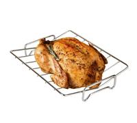 Grille à dinde en acier inoxydable antidérapant pour rôtir la viande de poulet, rôtissoire à rôtir pour la maison, la cuisine, l'appartement, le barbecue, les fêtes en plein air