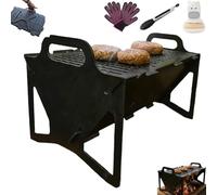 Grille à fente - Grille de barbecue pliable pour un rangement facile en acier, barbecue à charbon portable pliable 2025, installation sans outils, réchaud Kabob léger pour voyage, camping, hayon
