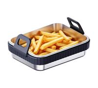 Grille à frire en métal - Grande poêle rectangulaire, de four antirouille, grille- plat, base de rôti robuste | Insert de plateau d'ustensiles de cuisine poli pour rassembler des dîners de
