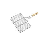 Barbecook Grille barbecue pour hamburger, Acier chromé/Bouleau FSC, 35 x 23 cm, Argent