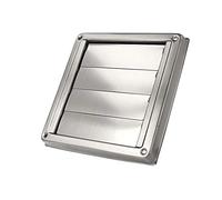 Grille à lamelles en acier inoxydable mat brossé Grille d'aération Grille de hotte à pression avec raccords Grille murale extérieure