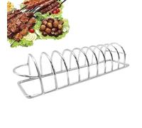 Grille à nervures pour fumoir - Support de rôtissoire portable en acier inoxydable anti-adhésif pour barbecue, friteuse à air, jardin, pelouse, barbecue, camping, pique-nique