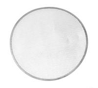 Grille à pizza en aluminium, 45,7 cm, antiadhésive, avec design en maille pour une répartition homogène de la chaleur, passe au lave-vaisselle, grille de four ronde pour pizza, gâteau et pain, argenté