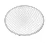 Grille à pizza en aluminium anti-adhésif, plaque de cuisson ronde de 30,5 cm pour croûte croustillante, grille de four anodisée pour boulangerie maison et barbecue, argent (30,5 cm)