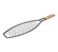 Grille à poisson en acier inoxydable avec poignée en bois, BBQ