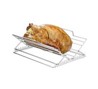 Grille à rôtir 10, 9x10, 3x0, 7' 'Insert de grille à rôtir en acier inoxydable avec 7 tailles réglables dinde pliable en forme de V pour la cuisson la pâtisserie la dinde