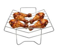 Grille à rôtir pour utilisation au four - En forme de V en acier inoxydable résistant à la chaleur - Pour dinde et légumes - Cuisine intérieure ou extérieure - Barbecue pique-nique camping cuisine