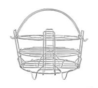 Grille à œufs à 3 étages en acier inoxydable pour cuire plusieurs œufs et plus encore avec poignée et passe au lave-vaisselle