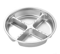 Grille à vapeur en acier inoxydable 304 pour cuiseur à riz, plateau vapeur multi-compartiments avec trous à vapeur, insert de cuisine, argenté, 21 x 21 cm (P)