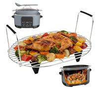 Grille à vapeur et à rôtir en acier inoxydable pour Ninja Foodi PossibleCooker, grille ronde multi-usage compatible avec Ninja Foodi 8L MC1001EU Series avec pieds protégés en silicone