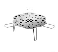 Grille à vapeur pliable et extensible en acier inoxydable 304, pieds hauts réglables pour casseroles et poêles, outil de cuisine rétractable pour légumes, argenté, 24,2 x 6,3 cm