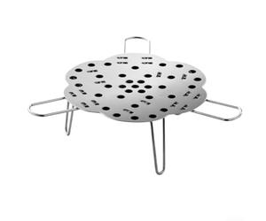 Grille à vapeur pliable et extensible en acier inoxydable 304, pieds hauts réglables pour casseroles et poêles, outil de cuisine rétractable pour légumes, argenté, 24,2 x 6,3 cm