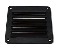 Grille Aération Carrée en Plastique 140 x 125 mm Noir Epaisseur 4mm