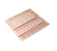 Grille Aération, Couvercle d'aération, 2 pièces rectangulaire en aluminium or Rose brossé for meubles, armoire, placard(100x400mm)