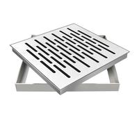 Grille Aeration Exterieur Carrées en Acier Inoxydable, Grille Caniveau Exterieur, Antidérapantes et Anti-obstruction pour Salle de Bain, Cuisine et Balcon(20x20x3cm/8x8x1.2in)