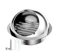 Grille AéRation ExtéRieur, Couvercle De Protection D'AéRation Ronde, Caches De Ventilation, Acier Inoxydable Avec Grill, Pour SystèMes De Ventilation ExtéRieure, Argent(130mm(5in)2 pack)