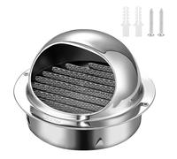 Grille Aeration Exterieur Ronde Grille D'évacuation D'air 90mm, 100mm, 110mm Grille D'aération en Acier Inoxydable Ventilation Grille à Encastrer, pour Garage, Cuisine, Salle de Bain, Mur(70mm/2.7in)